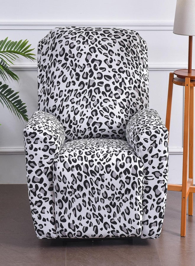 PENDEJATO Stretch Recliner Chair Covers, 4-Piece Recliner Slipcovers Print Lazyboy Recliner Cover Soft Spandex Reclining Chair Couch Cover Furniture Protector with Pocket (Leopard) - Image 2